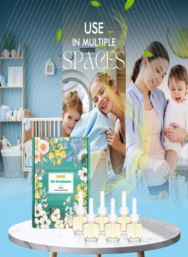 عبوات إعادة تعبئة معطر جو منزلي، برائحة بودرة الأطفال الصيفية للحمام والمكتب، 6 عبوات إعادة تعبئة، متوافقة مع معطرات الجو من إير ويك وجليد - Image 2