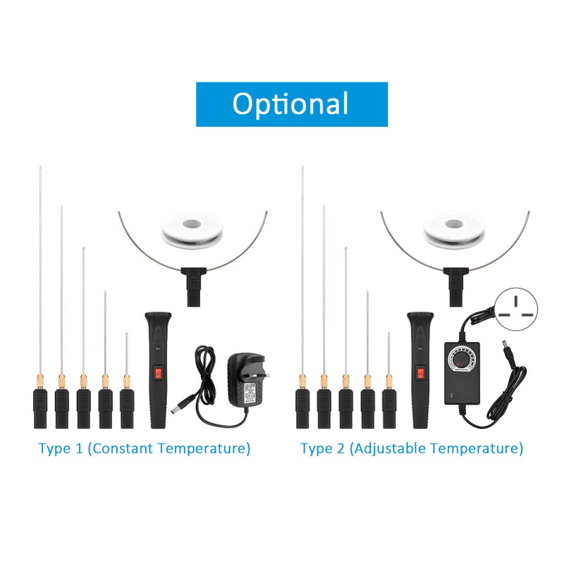 24W Handheld Electric Foam Cutter Kit with 5 Straight Tips & 1 Arch Tip Adjustable Temperature Portable Foam Cutting Pen Hot Wire Cutter Styrofoam Cutting Tool Engraver - Image 5