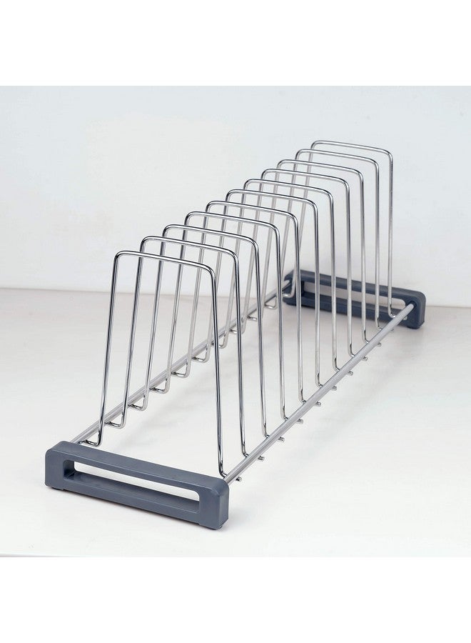 LAPO 20 inch Stainless Steel Multipurpose Kitchen Plate Rack, Thali Rack, Dish Rack Stand, 10 Sections- Chrome Finish- Height-8 Inch (20 Inch Rack for 22 Inch Tandem Box) Pack of 1 - Image 2