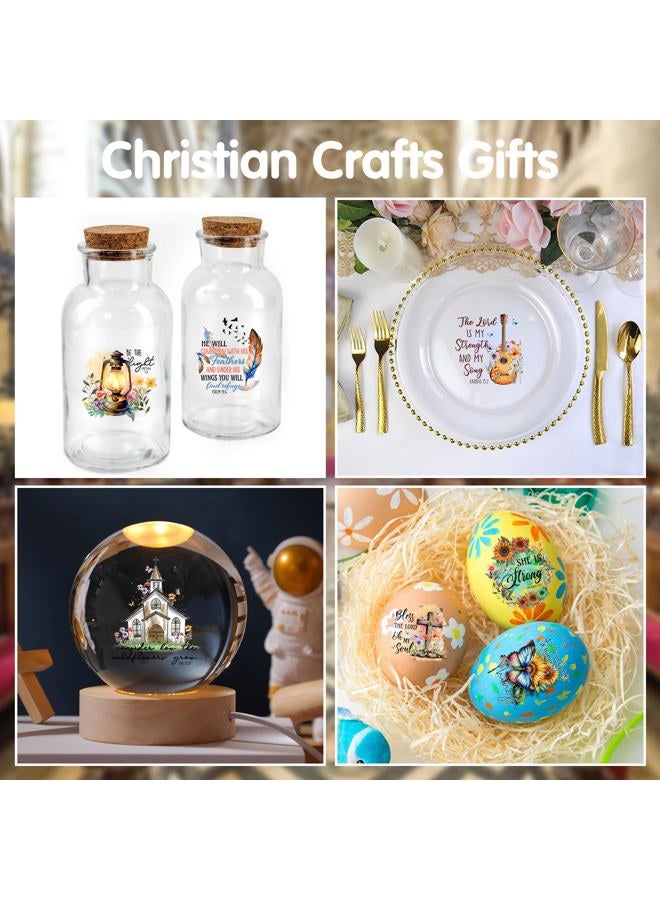 ZMRU 24 Sheets Vintage Christian Rub On Transfers for Crafts, Bible Verse Stickers for Wood,Furniture Decals, Glass Candle Holder, Porcelain, Led Candles, Sympathy Gifts, Fabric Projects,3 * 3inch - Image 5