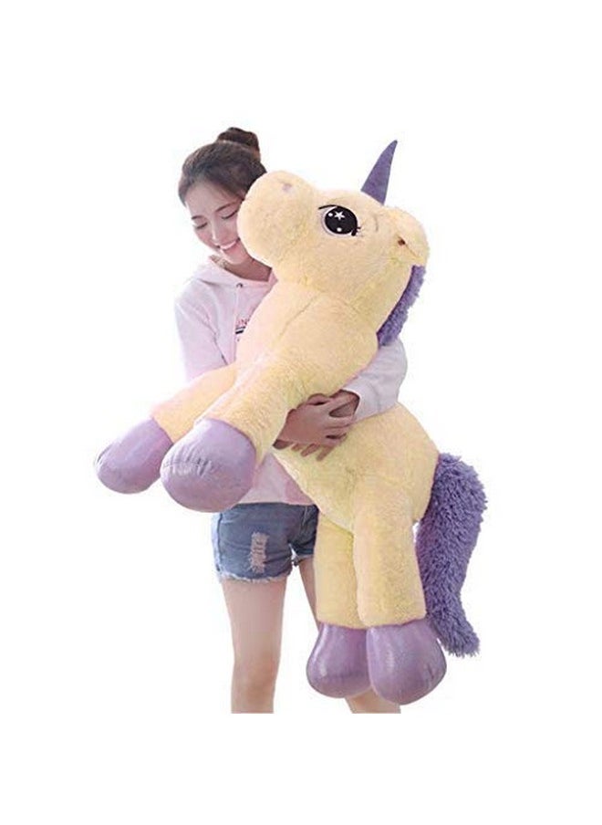 Besties Besties Big Size Funny Unicorn Stuffed Animal Plush Toy,90CM Certified by CE, ISO 100% Safe for Kids 90CM (Beige).Made in India  - Image 1