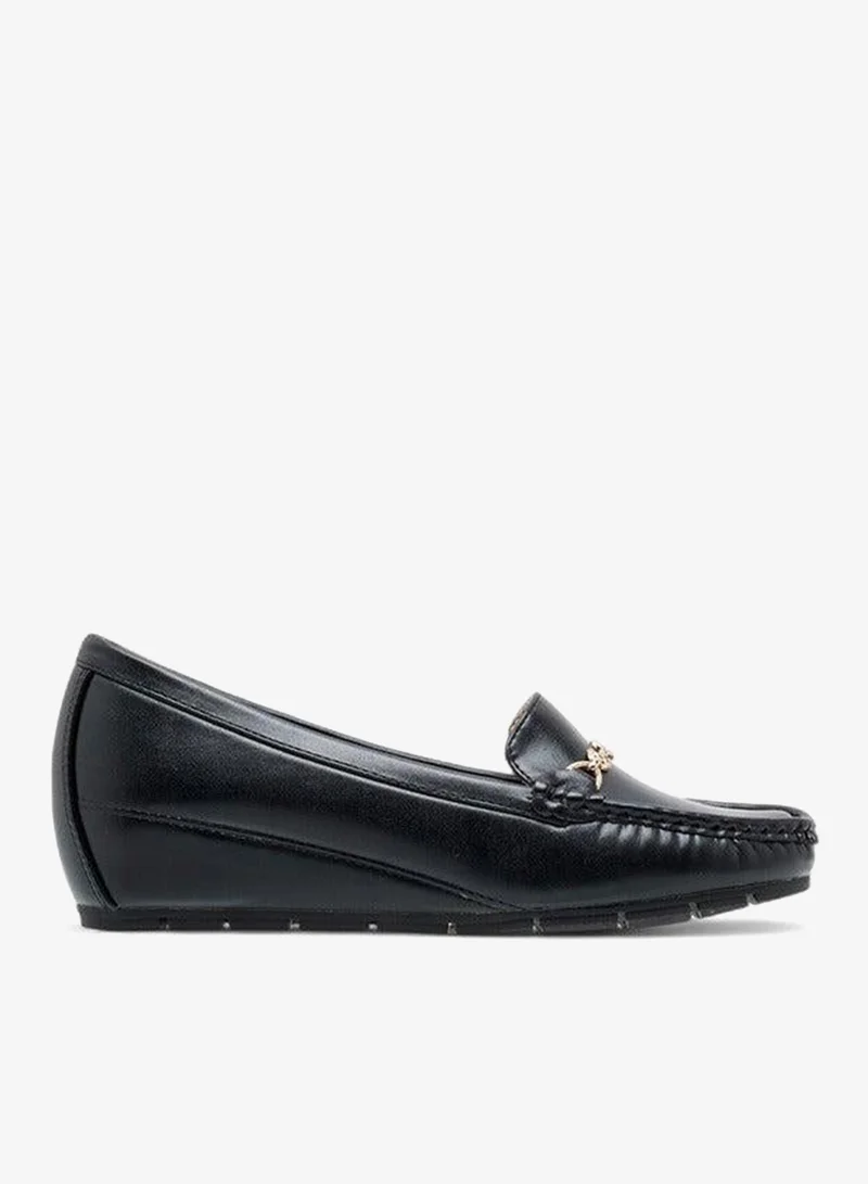 لو كونفورت حذاء لوفر بكعب إسفين معدني