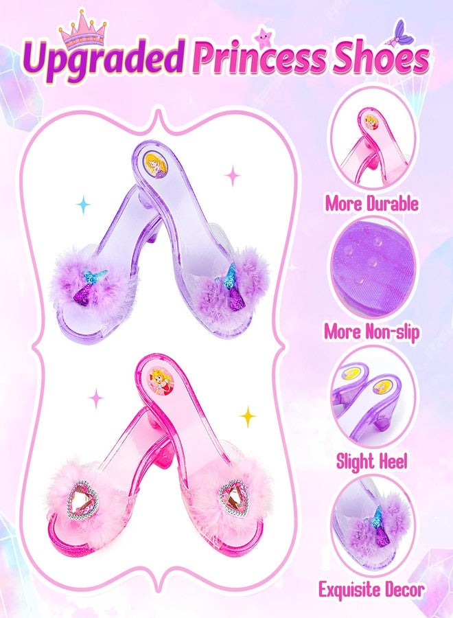 HAIMST Princess Dress Up Shoes Set, Girls Dress Up Toys, Jewelry Boutique Necklace Earrings Crown, Princess Dresses Role Pretend Play Gifts Princess Toys for Girls Aged 3 4 5 6 Years Old - Image 5