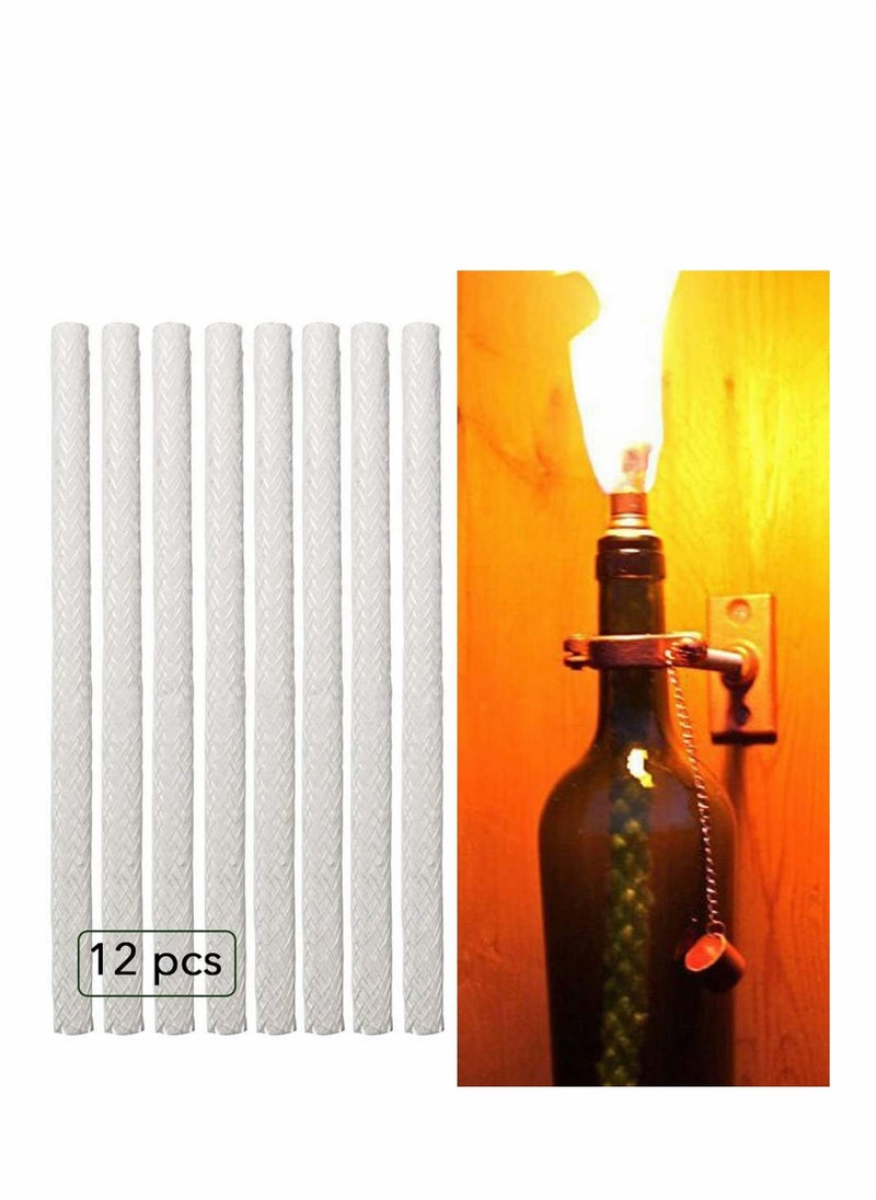 Generic - 12 Pieces Fiberglass Wick Wine Bottle Tiki Torches Patio Lighting Garden Lights Oil Lamps Replacements - Image 1