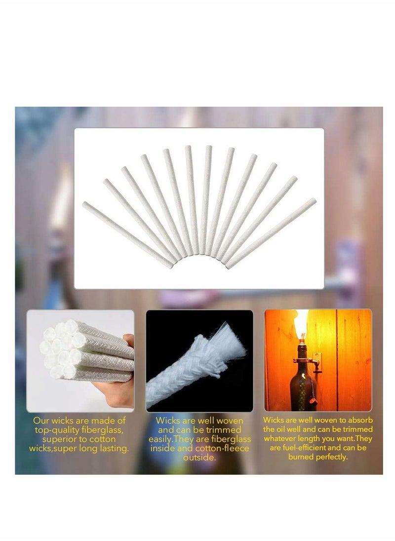 Generic - 12 Pieces Fiberglass Wick Wine Bottle Tiki Torches Patio Lighting Garden Lights Oil Lamps Replacements - Image 1