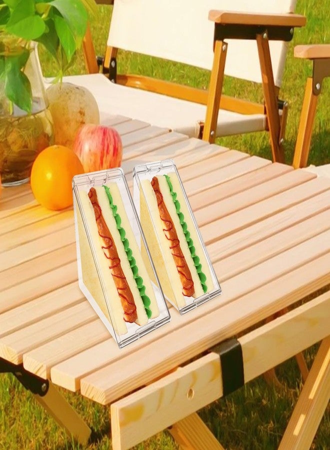 Linkidea 2 Pcs Triangular Sandwich Containers with Cover, Charcuterie Boxes with Clear Lids for Sandwich Storage, Portable Sandwiches Storage Box Fits Picnic, Travel, Work - Image 4