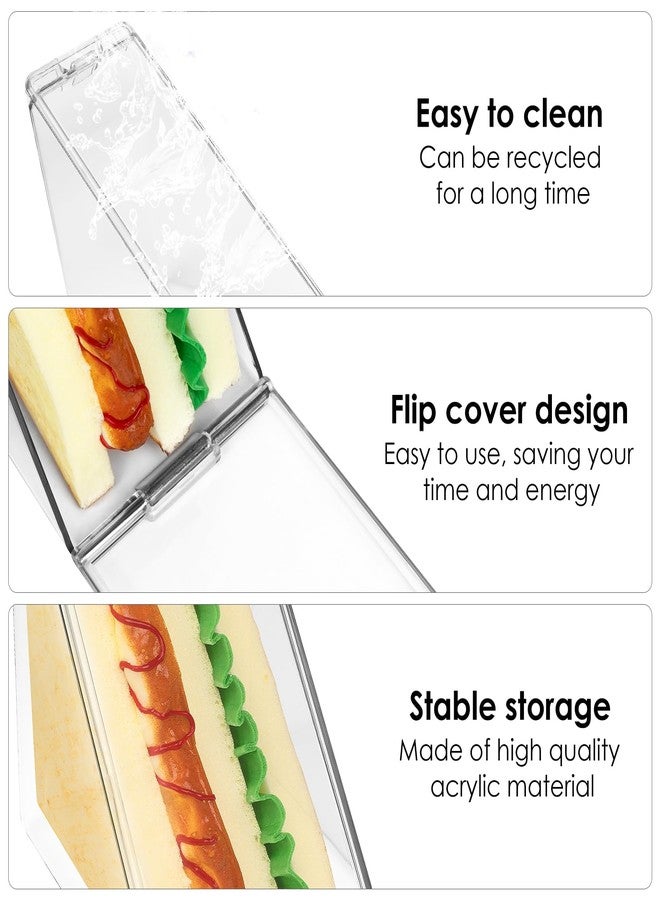 Linkidea 2 Pcs Triangular Sandwich Containers with Cover, Charcuterie Boxes with Clear Lids for Sandwich Storage, Portable Sandwiches Storage Box Fits Picnic, Travel, Work - Image 3