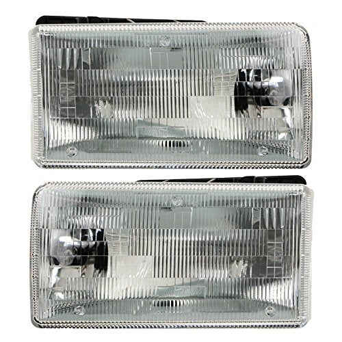 TRQ Driver & Passenger Side Headlight Assembly Set Headlights Driver & Passenger Side Compatible with 1991-1996 Dodge Dakota CH2502105 CH2503105 - Image 1