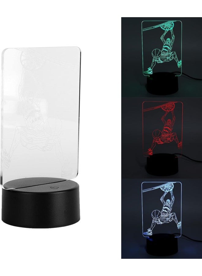 klarako 3 Dimensional Night Light Dunk Pattern Touch LED Bedside Lamp for Bedroom Home - Image 2
