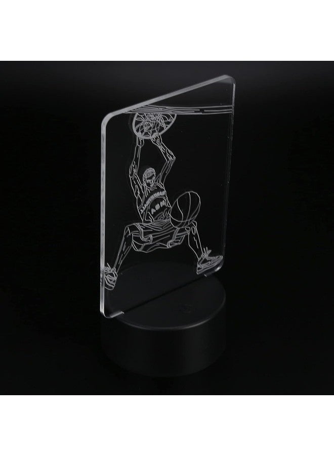 klarako 3 Dimensional Night Light Dunk Pattern Touch LED Bedside Lamp for Bedroom Home - Image 4