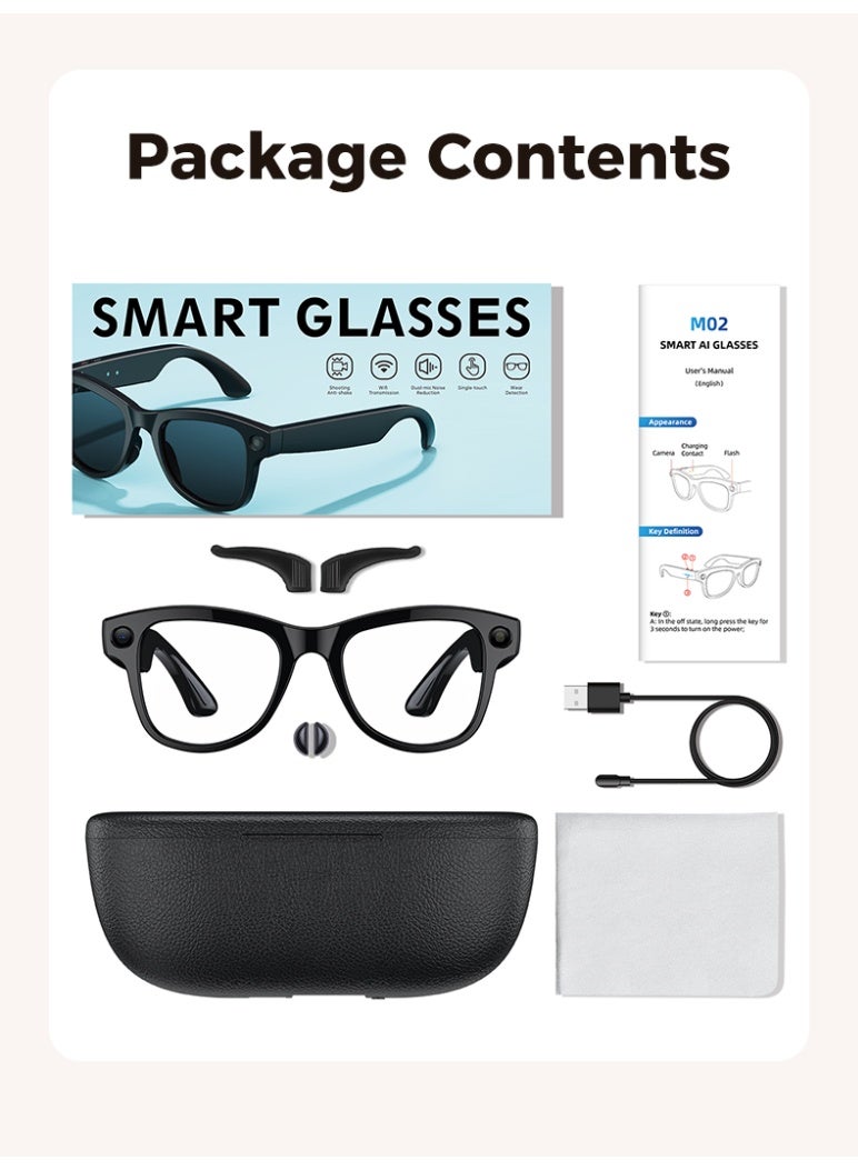 Merlin Smart Glasses with 4K HD Camera, Auto-Tint Photochromic Lenses, Hands-Free Voice Assistant, and Power Bank Charging Case - Image 3