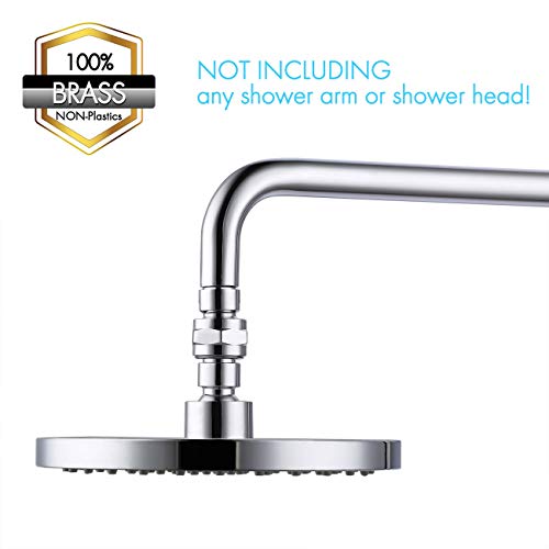 KES Shower Connector Ball Joint Shower Head Swivel Ball Adapter Brass Adjustable Arm Extension Universal Component Polish Chrome, PSB101-CH - Image 4