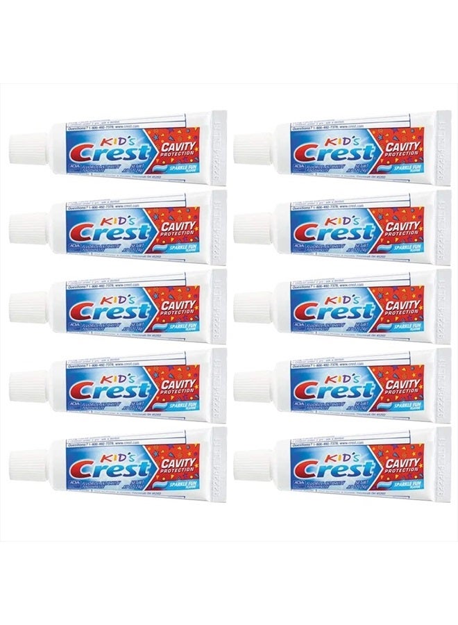 Crest معجون أسنان الأطفال لحماية من التسوس، متعة اللمعان، حجم السفر 0.85 أونصة (24 جرام) - عبوة من 10 - Image 1