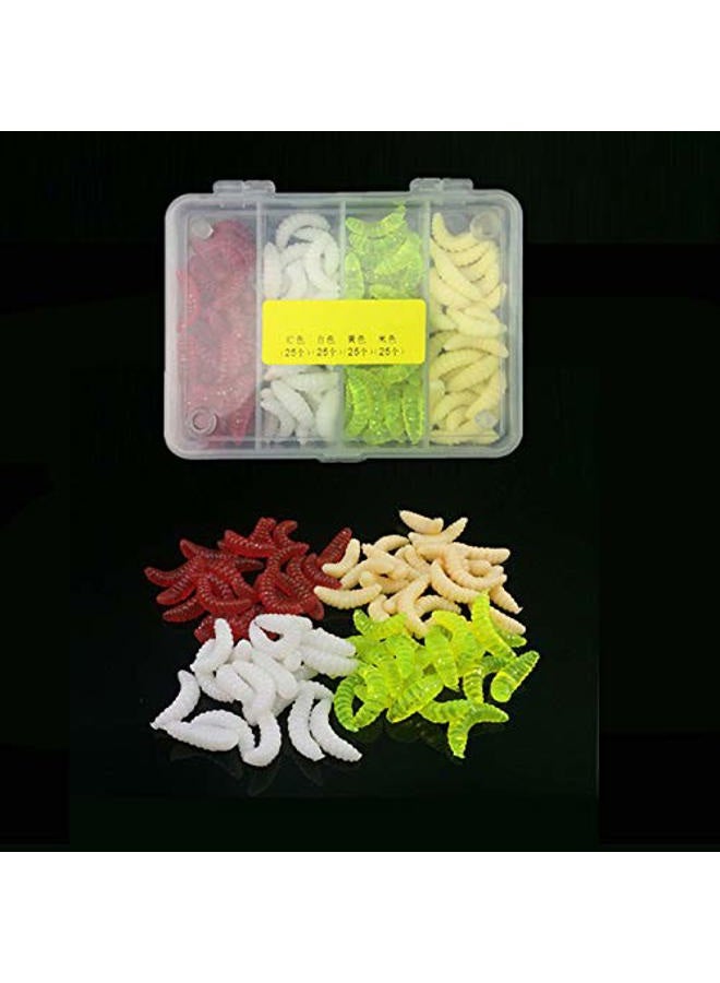 OriGlam 100pcs Fresh Water Fishing Bait, Soft Plastic Worms, Bass Fishing Worms, Soft Bait Shad, Worm Baits - Image 3