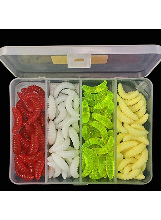 OriGlam 100pcs Fresh Water Fishing Bait, Soft Plastic Worms, Bass Fishing Worms, Soft Bait Shad, Worm Baits - Image 1