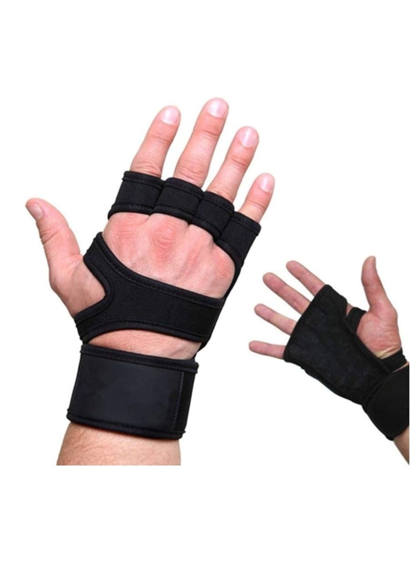 Huitich - Neoprene and Nylon Fitness Gloves for Ultimate Performance Black Large - Image 1