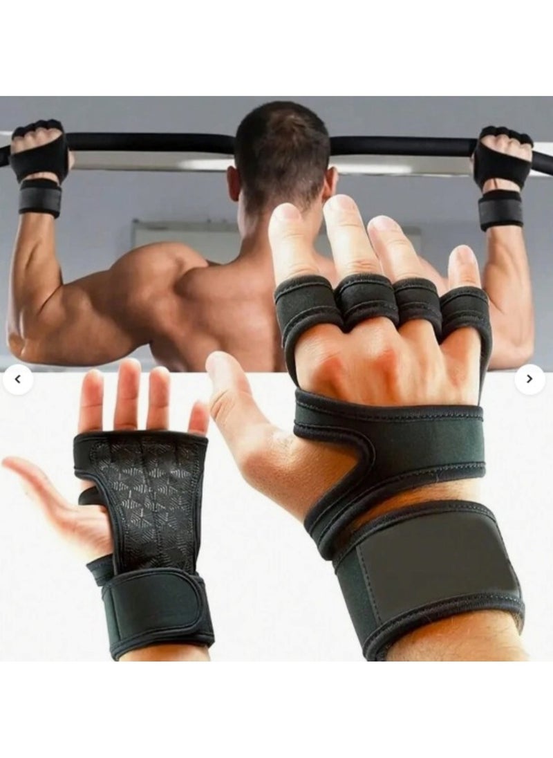 Huitich - Neoprene and Nylon Fitness Gloves for Ultimate Performance Black Large - Image 1