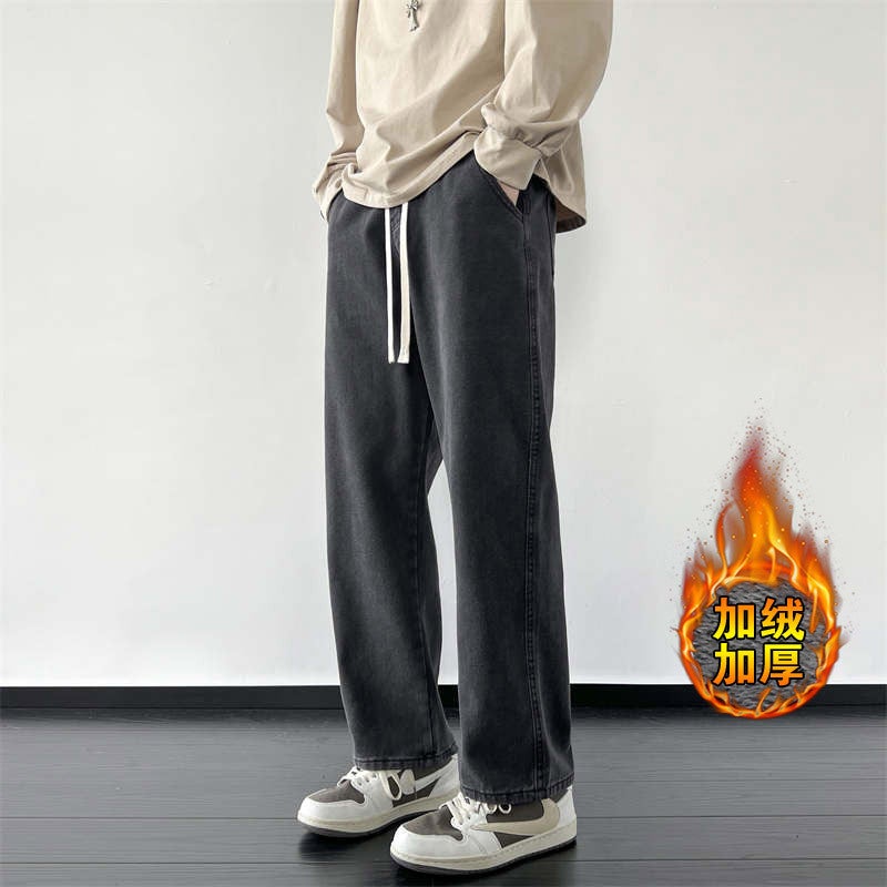 Pants Trendy Brand Handsome Street Men'S 2025 Spring & Fall New Loose Straight Jeans Boys Casual Versatile Pants - Image 3
