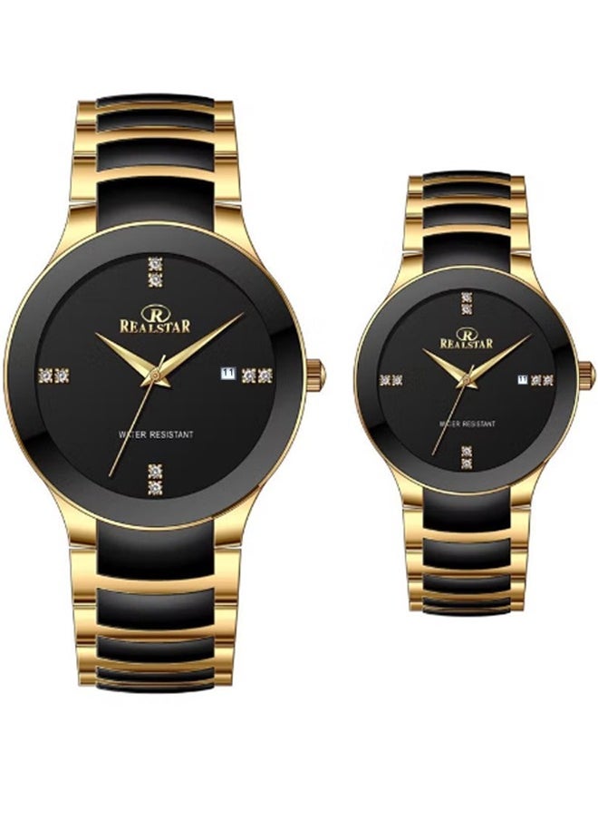 REALSTAR - Water Resistant Analog Couple Watch Set - Image 1