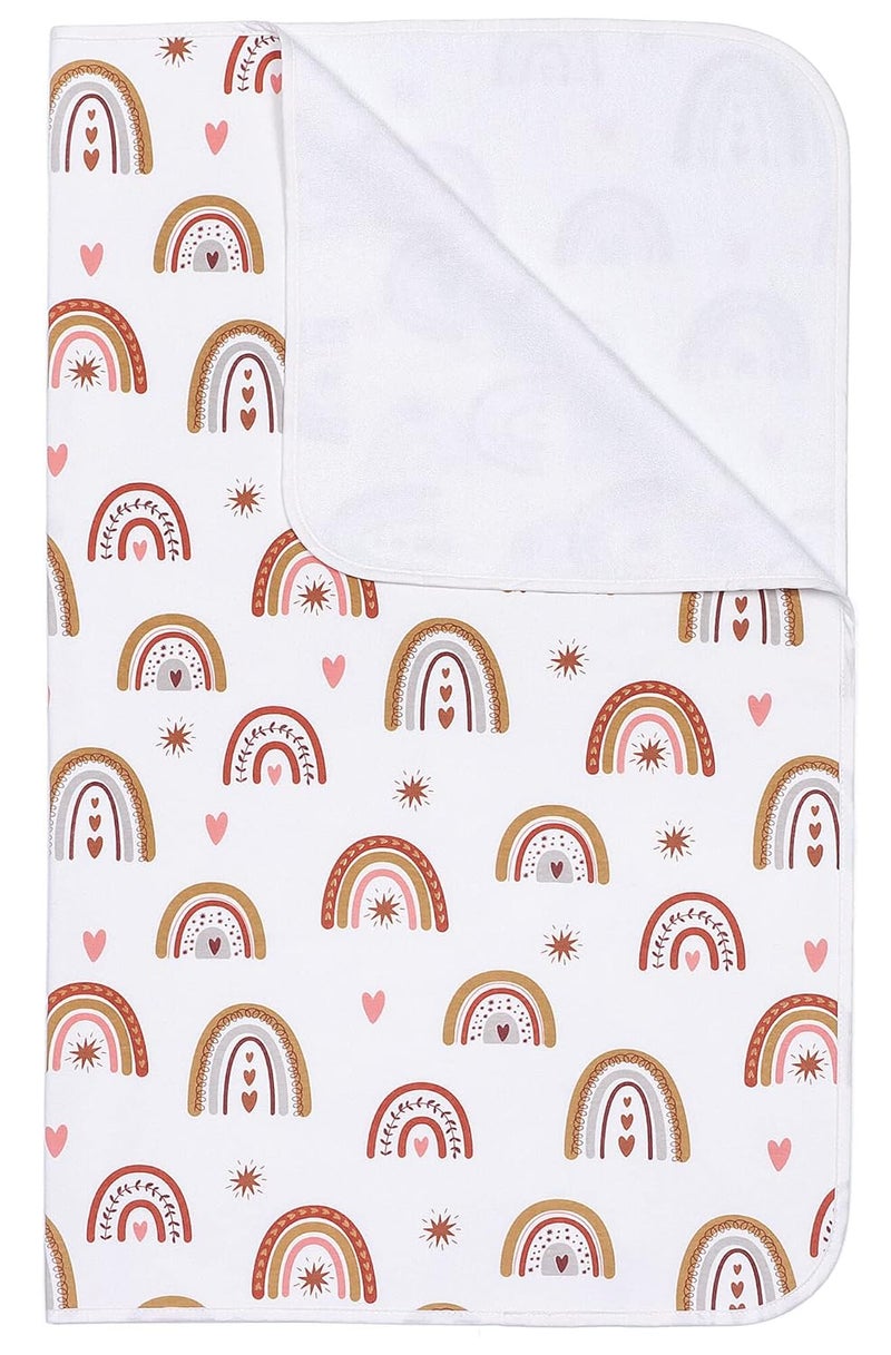 ROCCED Baby Bed Pad Waterproof Washable Reusable 31"x40" Large Toddler Mattress Protector Incontinence Pads Sheet Cover Underpads for Kids Adults and Pets Potty Training Mat-Rainbow - Image 1