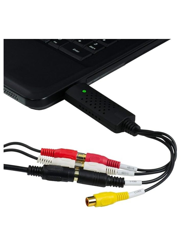 Easy CAP USB 2.0 Video Capture Adapter – Multicolour RCA/S-Video to USB Converter for VHS, VCR, DVD to Digital Recording – Plug & Play with Audio Support for Windows PCs - Image 3