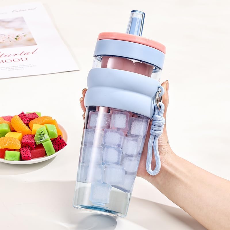 LIMVON 32oz Reusable Water Bottle Tumbler with Lid & Straw – Leakproof Sports Cup for Gym, Fitness & Travel, Portable Shaker for Coffee, Juice & Iced Beverages (Sky Blue) - Image 2