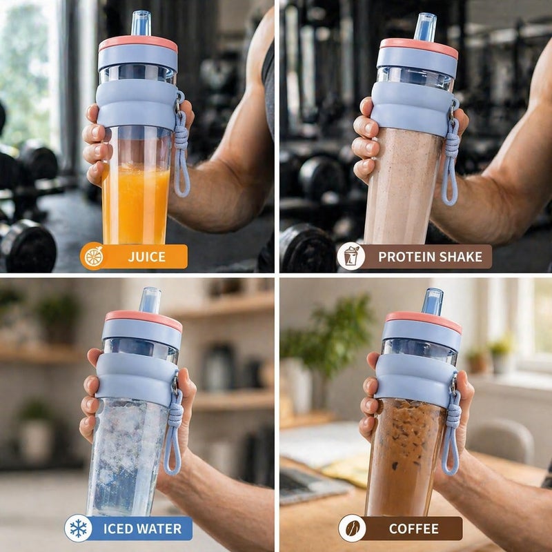 LIMVON 32oz Reusable Water Bottle Tumbler with Lid & Straw – Leakproof Sports Cup for Gym, Fitness & Travel, Portable Shaker for Coffee, Juice & Iced Beverages (Sky Blue) - Image 3