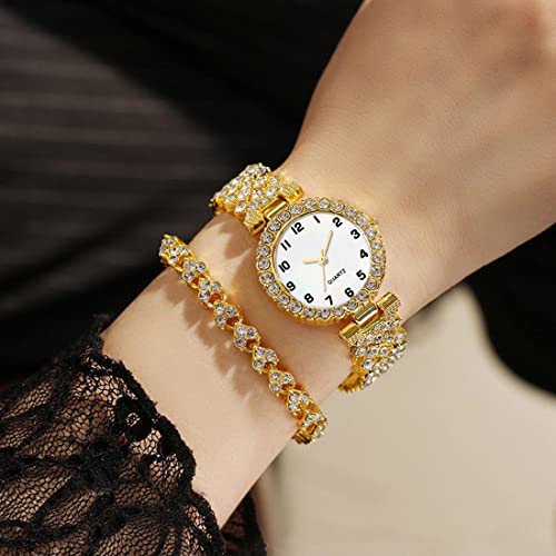 SENRUD Luxury Quartz Chain Bracelet Watches Women Crystal Diamonds Dress Female Waterproof Wristwatch Gold - Image 3