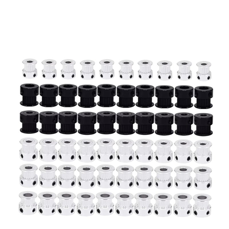 Aluminum Timing Pulley 20 Teeth 5mm Bore 6mm Width Synchronous Wheel Gear 100pcs - Image 1