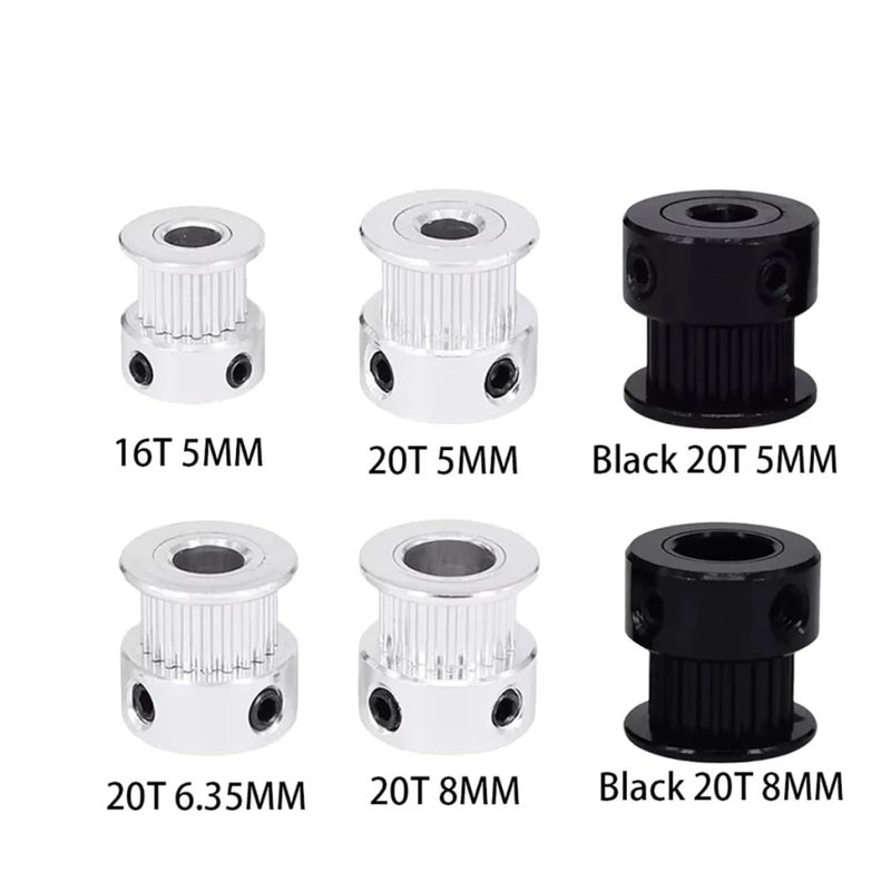 Aluminum Timing Pulley 20 Teeth 5mm Bore 6mm Width Synchronous Wheel Gear 100pcs - Image 3