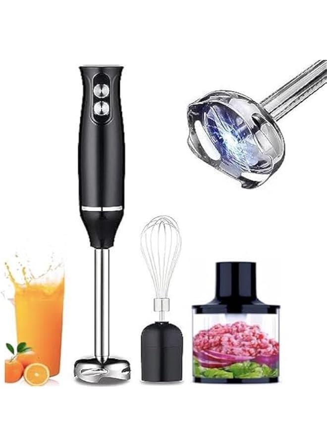 Beauenty Hand Blender, Multifunctional 4-in-1 Stick Mixer, 2-Speed, Stainless Steel, Titanium Plated Blade, includes 700ml Mixing Beaker, 500ml Chopper, Whisk Attachment with 1 Year Manufacturer Warranty Blac - Image 1