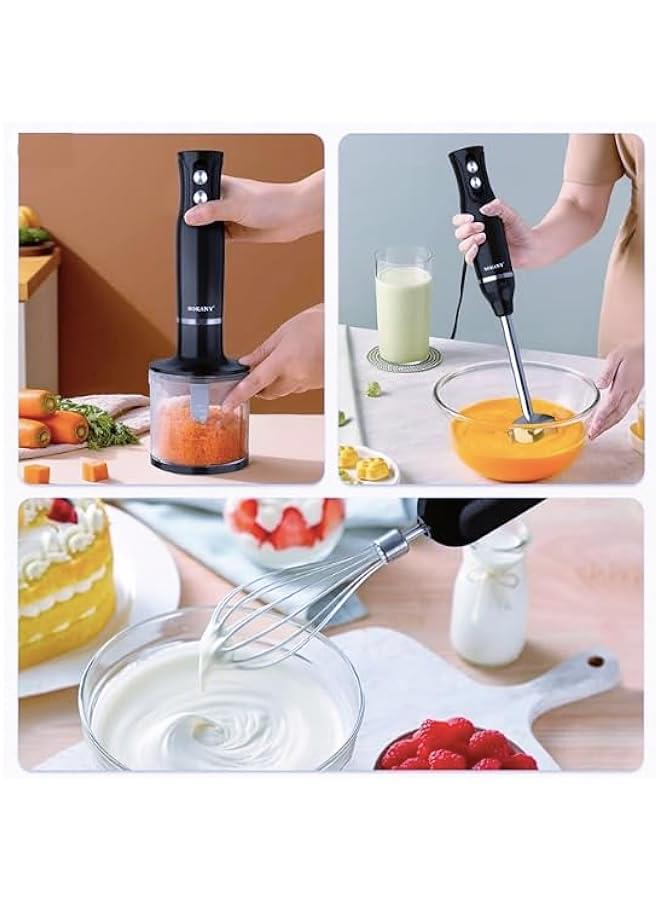 Beauenty Hand Blender, Multifunctional 4-in-1 Stick Mixer, 2-Speed, Stainless Steel, Titanium Plated Blade, includes 700ml Mixing Beaker, 500ml Chopper, Whisk Attachment with 1 Year Manufacturer Warranty Blac - Image 4