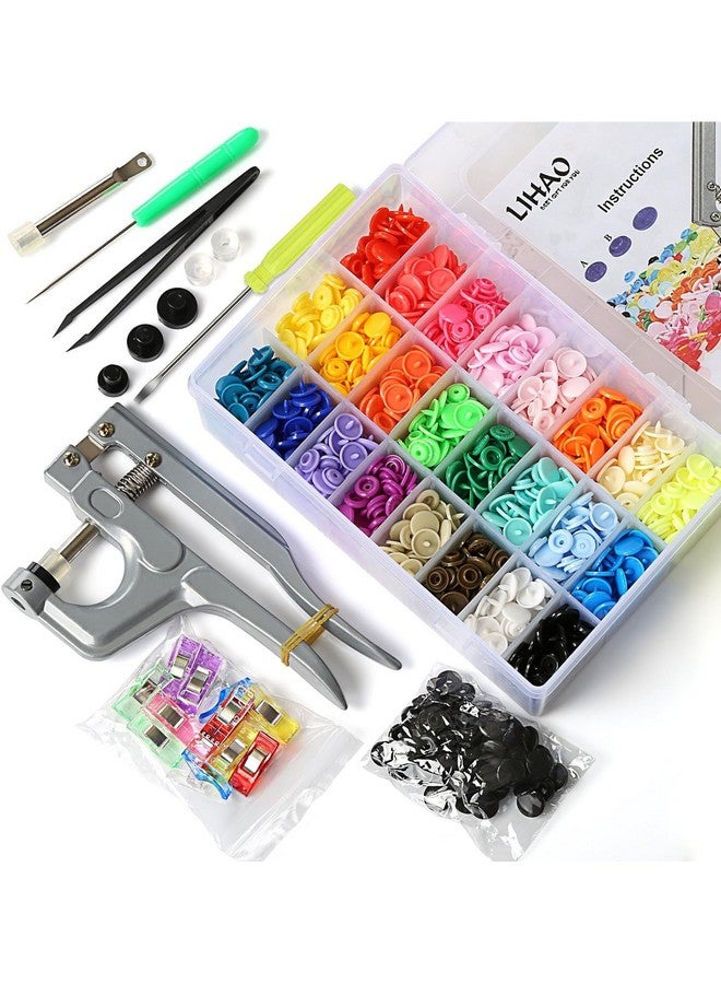LIHAO Snaps And Snap Pliers Set 375 Sets T5 Plastic Buttons For Sewing And Crafting - Image 1