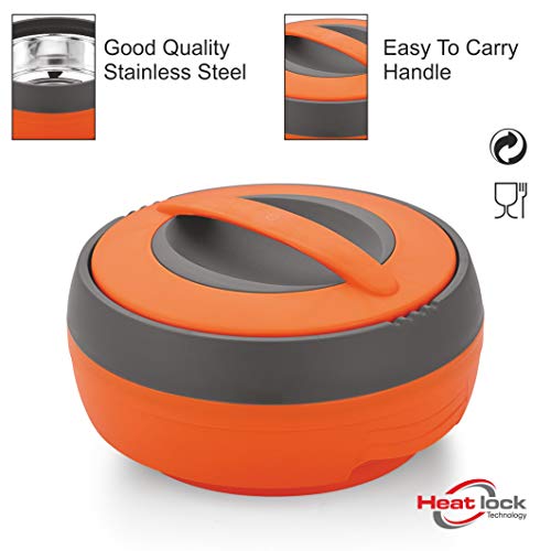 Asian Cosmos Inner Steel Casserole, 1000 ml, Orange|PU Insulated| BPA Free | Odour Proof| Food Grade | Easy to Carry | Easy to Store | Ideal for Chapatti | Roti | Serving Casserole - Image 4