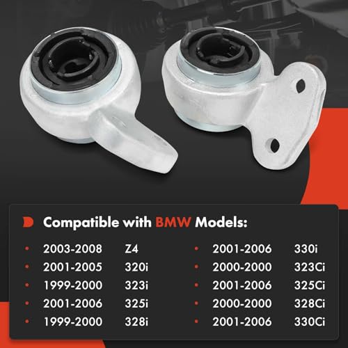 A-Premium 2 x Front Lower Control Arm Bushing with Bolt, Compatible with BMW 320i 2001-2005, 323i & 328i 1999-2000, 325i & 330i & 325Ci & 330Ci 2001-2006, 323Ci & 328Ci 2000, Z4 2003-2008 - Image 2
