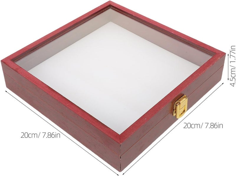 صندوق عرض العينات مع غطاء أكريليك 20×20×4.5 سم، صندوق عرض الفراشات والحشرات مع وسادة للديكور المنزلي والمجموعات التعليمية - Image 2