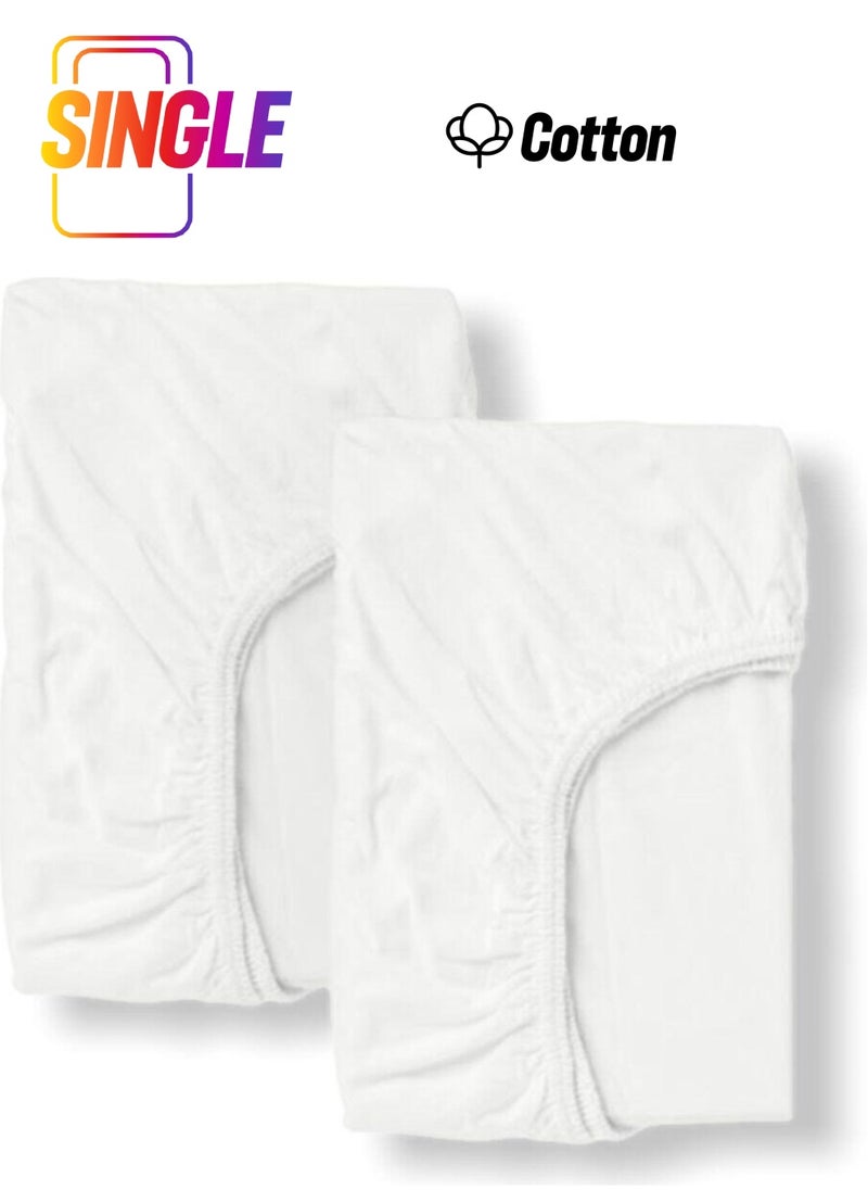 Baby Meva - Cotton Baby Child Elastic Sheet 2 Pieces 80X180 White - Image 1