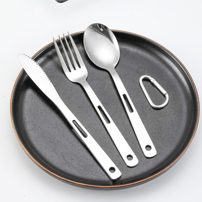 1 Set of Stainless Steel Fork Cutter Spoon Steak Tableware Portable Camping Flatware - Image 4