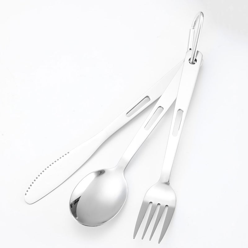 1 Set of Stainless Steel Fork Cutter Spoon Steak Tableware Portable Camping Flatware - Image 2