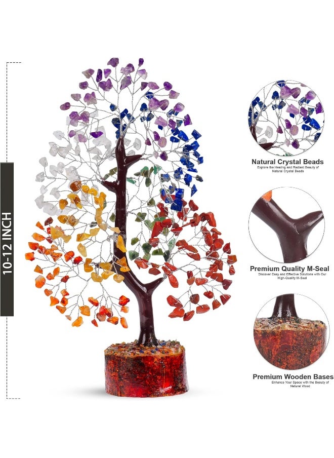 Generic - Seven Chakra Tree of Life - Crystal Tree - Healing Crystals Feng Shui Statues & Figurines Reiki Crystal Balancing Home Décor Money Bonsai Feng Shui Bracelet Spiritual Decoration Good Luck Aura Cleansing - Image 1
