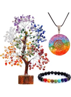Generic Seven Chakra Tree of Life - Crystal Tree - Healing Crystals Feng Shui Statues & Figurines Reiki Crystal Balancing Home Décor Money Bonsai Feng Shui Bracelet Spiritual Decoration Good Luck Aura Cleansing  - Image 1