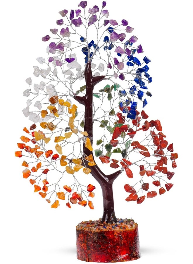 Generic - Seven Chakra Tree of Life - Crystal Tree - Healing Crystals Feng Shui Statues & Figurines Reiki Crystal Balancing Home Décor Money Bonsai Feng Shui Bracelet Spiritual Decoration Good Luck Aura Cleansing - Image 1