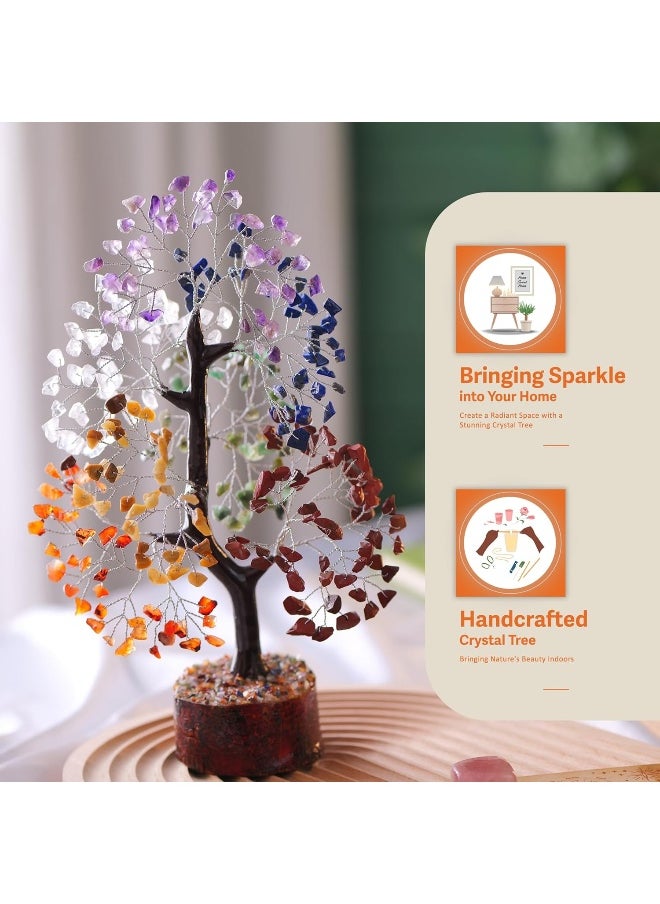 Generic - Seven Chakra Tree of Life - Crystal Tree - Healing Crystals Feng Shui Statues & Figurines Reiki Crystal Balancing Home Décor Money Bonsai Feng Shui Bracelet Spiritual Decoration Good Luck Aura Cleansing - Image 1