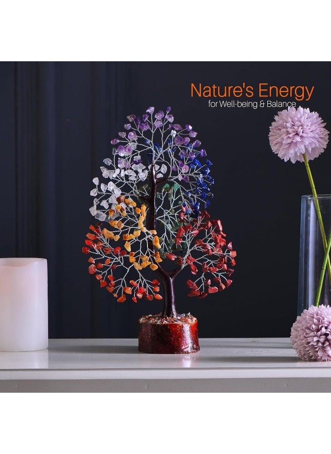Generic - Seven Chakra Tree of Life - Crystal Tree - Healing Crystals Feng Shui Statues & Figurines Reiki Crystal Balancing Home Décor Money Bonsai Feng Shui Bracelet Spiritual Decoration Good Luck Aura Cleansing - Image 1