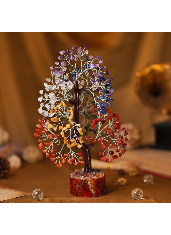 Generic - Seven Chakra Tree of Life - Crystal Tree - Healing Crystals Feng Shui Statues & Figurines Reiki Crystal Balancing Home Décor Money Bonsai Feng Shui Bracelet Spiritual Decoration Good Luck Aura Cleansing - Image 1