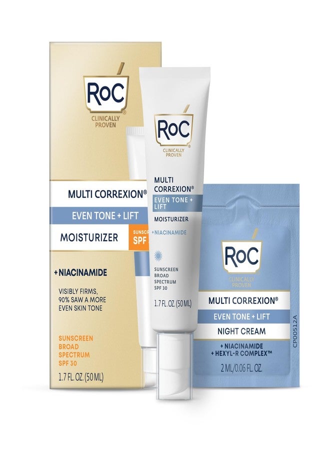 RoC Multi Correxion 5 in 1 Anti-Aging Daily Face Moisturizer with Broad Spectrum SPF 30 & Shea Butter, Skin Care Routine, (1.7 oz) with Night Cream Packette (Packaging May Vary) - Image 1
