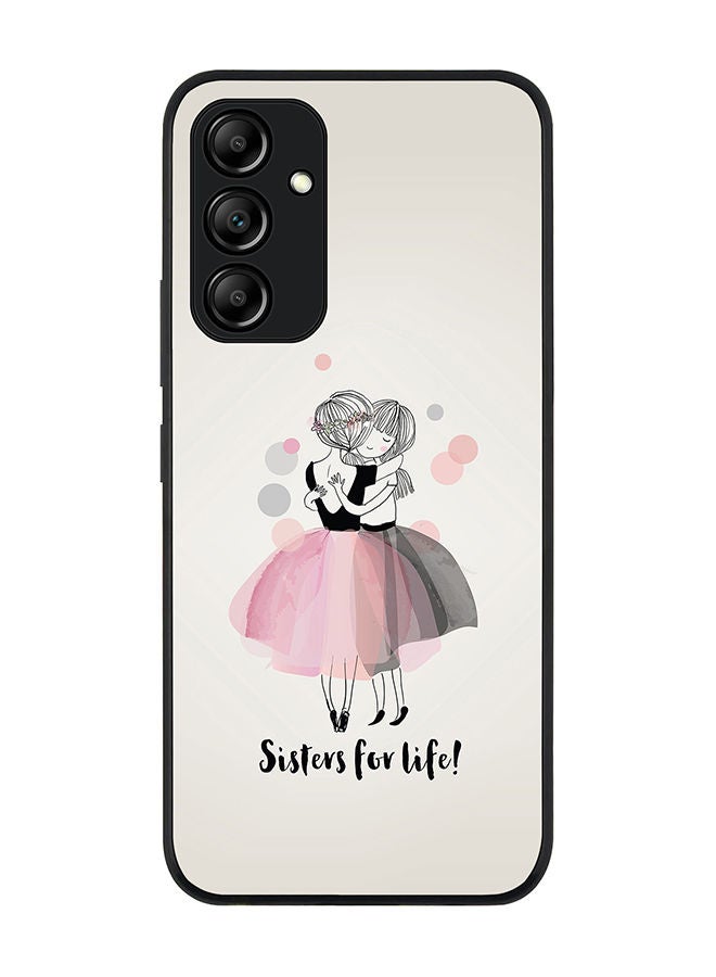 Stylizedd حافظة حواف سوداء متينة لهاتف سامسونج جالكسي A34 5G - حافظة مرنة من المطاط ضد الصدمات - أخوات مدى الحياة! - Image 1