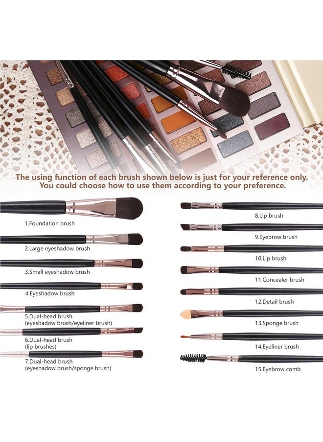 Ucanbe UCANBE 60 Colors Naked Eyeshadow Palette + Makeup Brush Set, All in One Nude Neutral Smokey Makeup Pallet with Brushes, Pigmented Warm Matte Shimmer Powder Eye Shadows Cosmetic Halloween Beauty Kit  - Image 4