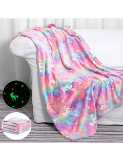 JOMILA Glow in The Dark Blanket Unicorn Gifts for Girls Toys for 2 3 4 5 6 7 8 9 10 Year Old Girl Gifts Soft Kids Blankets  - Image 1