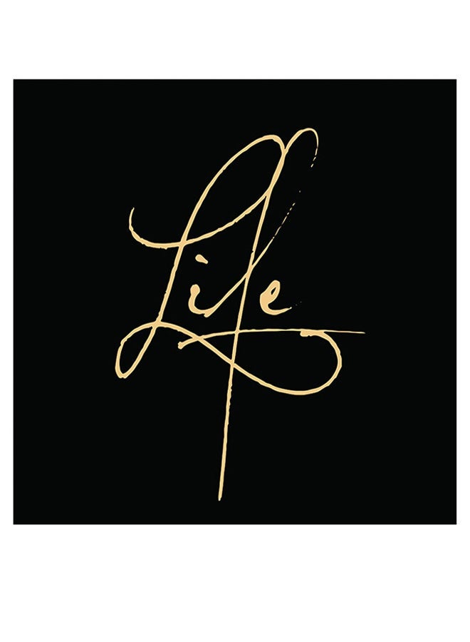 RYN Life Printed Wall Art Black/Yellow 30x30cm - Image 1